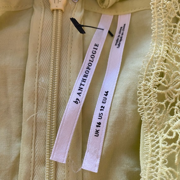 Anthropologie Lace Yellow Midi Dress - Picture 3 of 11